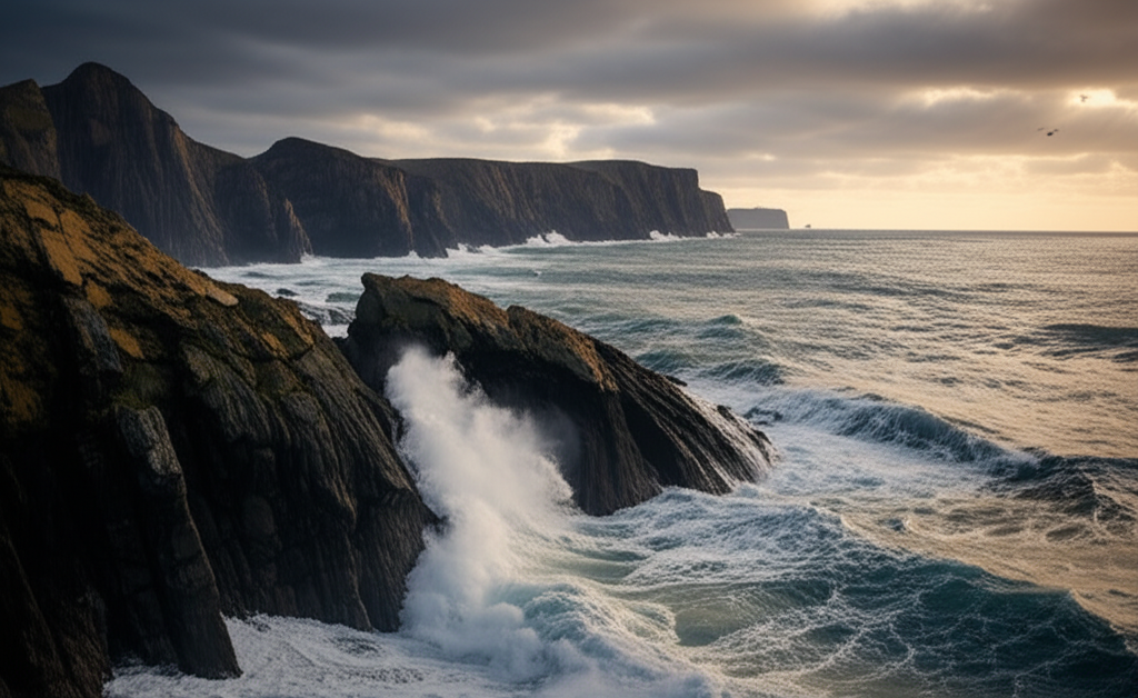 Dramatic cliffs of Asturias coastline